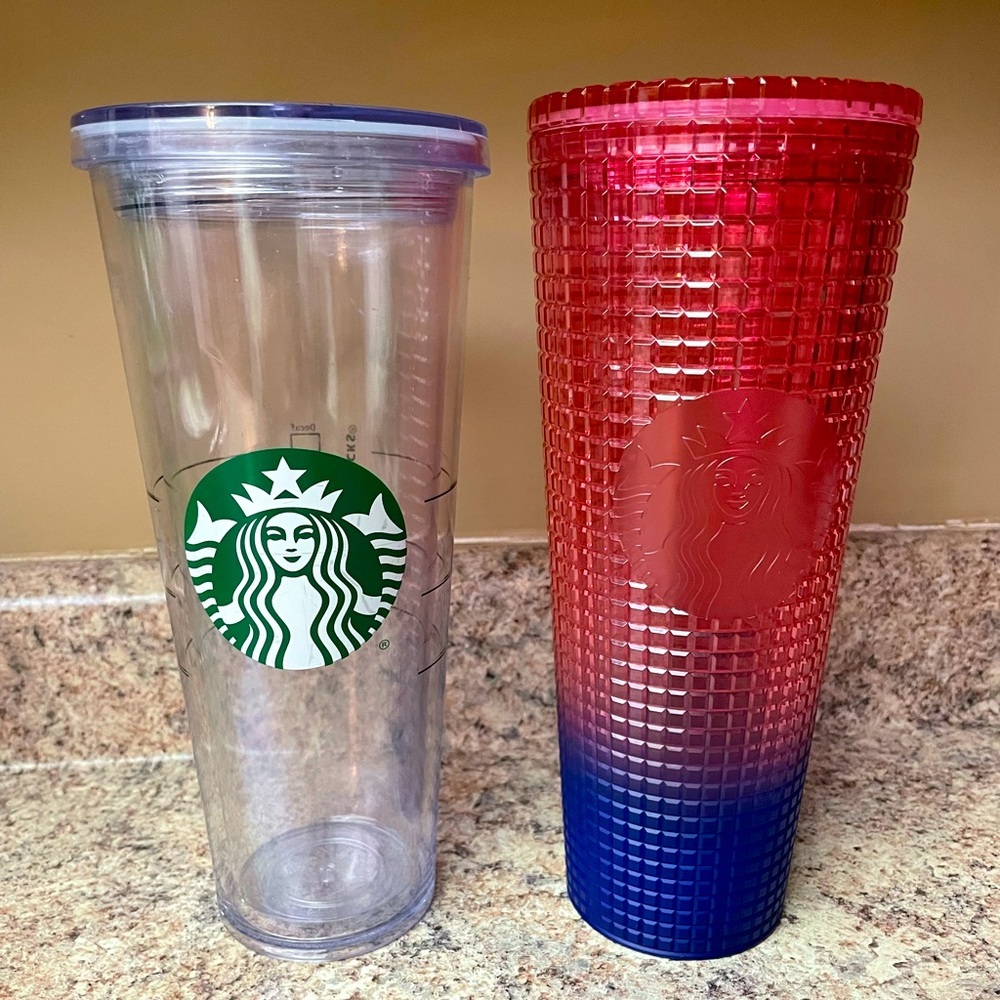 Two Large Starbucks Tumblers